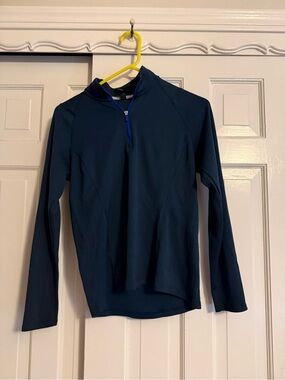 adidas Navy and Royal Blue Quarter-Zip Golf Top